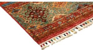 Tappeto Samarkand Geometrico Rosso Mattone Verde Petrolio 84x116 Cm