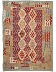Tappeto Kilim Geometrico Rosso Blu 170x241 Cm
