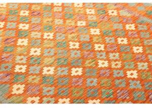 Tappeto Kilim Stilizzato Arancione Multicolore 154x192 Cm