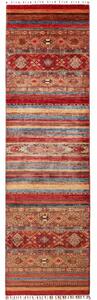 Tappeto Samarkand Geometrico Rosso Blu Corsia 83x293 Cm