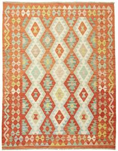 Tappeto Kilim Geometrico Arancione Avorio 152x198 Cm