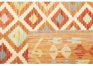 Tappeto Kilim Geometrico Arancione Avorio 148x199 Cm
