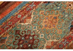 Tappeto Samarkand Geometrico Rosso Mattone Verde Petrolio 84x116 Cm