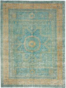 Tappeto Kairo Medaglione Verde Petrolio Ocra 267x358 Cm