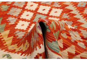Tappeto Kilim Geometrico Arancione Avorio 100x147 Cm