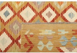 Tappeto Kilim Geometrico Giallo Senape Rosso Mattone 150x199 Cm