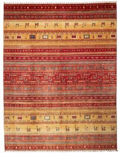 Tappeto Gabbeh Nova Geometrico Rosso Ruggine Ocra 275x360 Cm