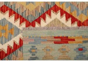Tappeto Kilim Geometrico Grigio Rosso 150x201 Cm