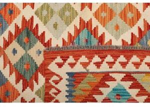 Tappeto Kilim Geometrico Arancione Multicolore 110x202 Cm