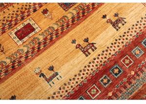 Tappeto Gabbeh Nova Geometrico Rosso Ruggine Ocra 275x360 Cm