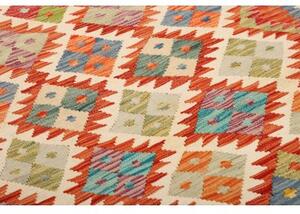 Tappeto Kilim Geometrico Arancione Multicolore 110x202 Cm