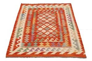 Tappeto Kilim Geometrico Arancione Avorio 100x147 Cm