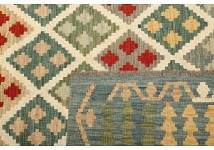 Tappeto Kilim Geometrico Grigio Rosso 150x200 Cm