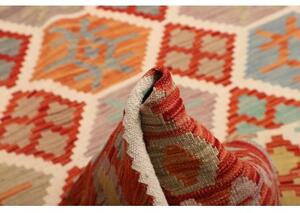 Tappeto Kilim Geometrico Rosso Mattone Multicolore 201x297 Cm