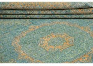 Tappeto Kairo Medaglione Verde Petrolio Ocra 267x358 Cm