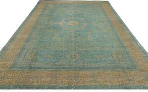 Tappeto Kairo Medaglione Verde Petrolio Ocra 267x358 Cm