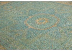 Tappeto Kairo Medaglione Verde Petrolio Ocra 267x358 Cm