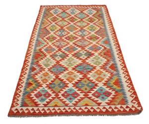 Tappeto Kilim Geometrico Arancione Multicolore 110x202 Cm