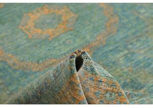 Tappeto Kairo Medaglione Verde Petrolio Ocra 267x358 Cm