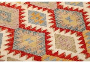 Tappeto Kilim Geometrico Grigio Rosso 150x201 Cm