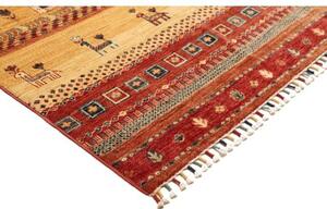Tappeto Gabbeh Nova Geometrico Rosso Ruggine Ocra 275x360 Cm