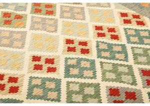 Tappeto Kilim Geometrico Grigio Rosso 150x200 Cm