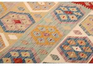 Tappeto Kilim Stilizzato Rosso Mattone Beige 197x304 Cm