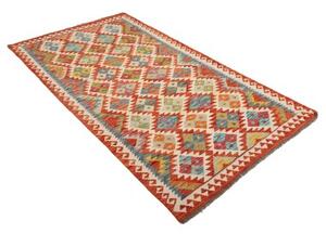 Tappeto Kilim Geometrico Arancione Multicolore 110x202 Cm