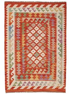 Tappeto Kilim Geometrico Arancione Avorio 100x147 Cm