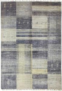 Tappeto Gabbeh Nova Patchwork Grigio Scuro Avorio 168x242 Cm