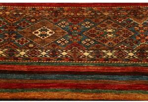 Tappeto Samarkand Geometrico Rosso Blu Corsia 90x249 Cm