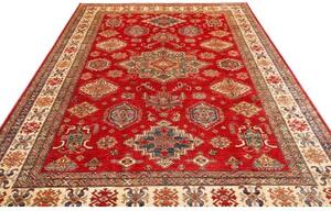 Tappeto Kazak Fine Geometrico Rosso Avorio 209x290 Cm