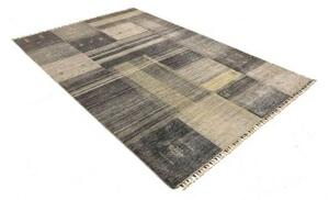 Tappeto Gabbeh Nova Patchwork Grigio Scuro Avorio 168x242 Cm