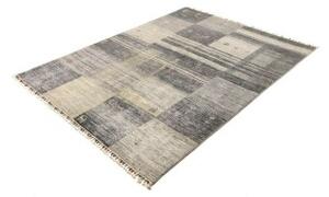 Tappeto Gabbeh Nova Patchwork Grigio Antracite Beige 150x200 Cm