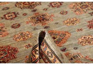 Tappeto Kazak Fine Stilizzato Verde Salvia Rosso Mattone 172x240 Cm