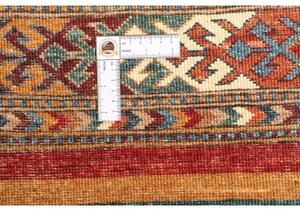 Tappeto Samarkand Geometrico Rosso Marrone Rotondo 193x193 Cm