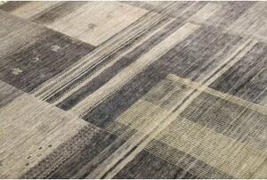 Tappeto Gabbeh Nova Patchwork Grigio Scuro Avorio 168x242 Cm