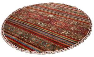 Tappeto Samarkand Geometrico Rosso Marrone Rotondo 193x193 Cm