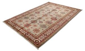 Tappeto Kazak Fine Stilizzato Verde Salvia Rosso Mattone 172x240 Cm