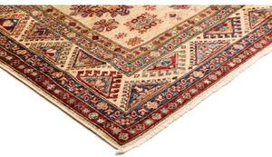 Tappeto Kazak Fine Stilizzato Beige Rosso Scuro 174x238 Cm