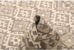 Tappeto Kilim Geometrico Tortora Avorio 149x210 Cm