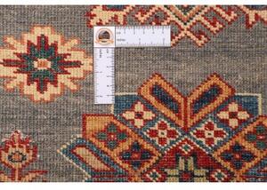 Tappeto Kazak Fine Geometrico Grigio Rosso Corsia 82x313 Cm