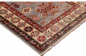 Tappeto Kazak Fine Geometrico Grigio Rosso Corsia 82x313 Cm