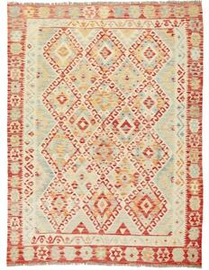 Tappeto Kilim Geometrico Rosso Mattone Avorio 159x207 Cm