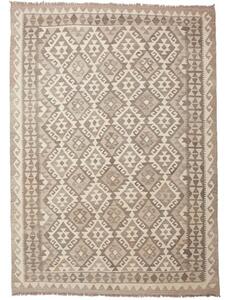 Tappeto Kilim Geometrico Tortora Avorio 149x210 Cm