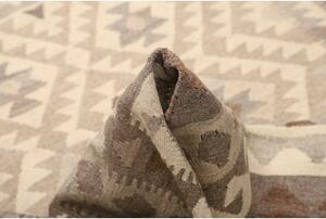 Tappeto Kilim Geometrico Beige Marrone 164x201 Cm