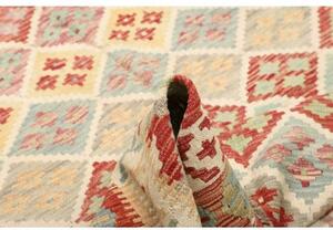 Tappeto Kilim Geometrico Rosso Beige 157x195 Cm