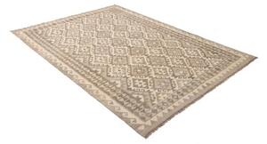 Tappeto Kilim Geometrico Tortora Avorio 149x210 Cm