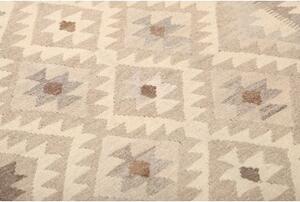 Tappeto Kilim Geometrico Beige Marrone 164x201 Cm