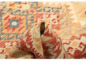 Tappeto Kilim Geometrico Beige Rosso 156x198 Cm